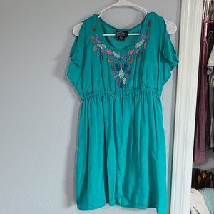 Turquoise summer dress w/pockets